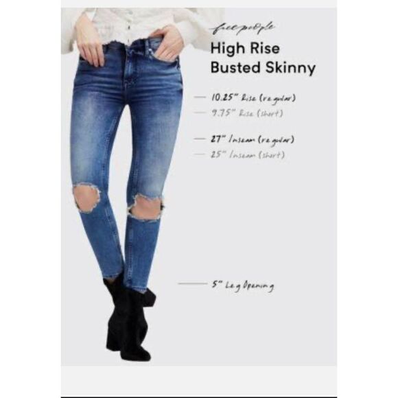 Free People Busted Knee Skinny Jeans 31R - Picture 2 of 13
